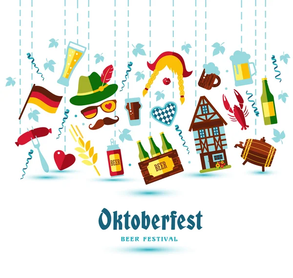 Oktoberfest simboli di celebrazione — Vettoriale Stock