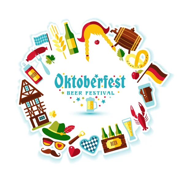 Oktoberfest fest symboler — Stock vektor