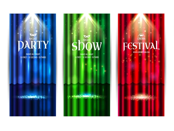 Super show e banners de festa — Vetor de Stock