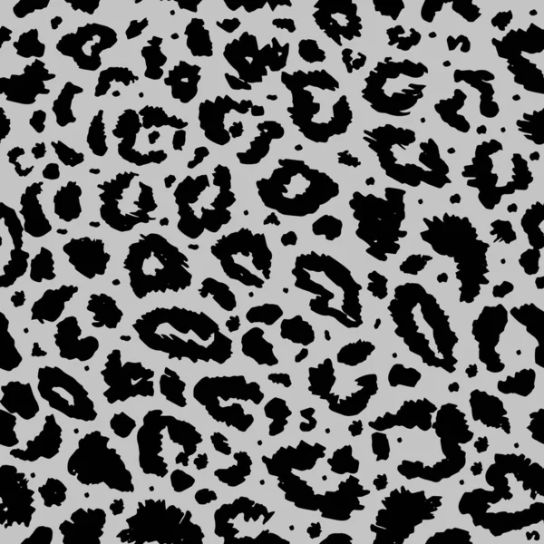 Vector seamless pattern with leopard print. Animal print. Cheetah print on grey background. — Stock Vector