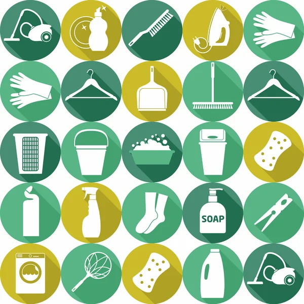 Icone di pulizia — Vettoriale Stock