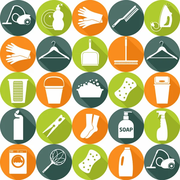 Cleaning icons — Stock Vector
