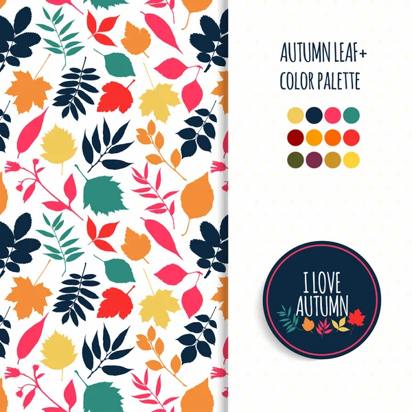 Autumn pattern and  pallet — Stock Vector