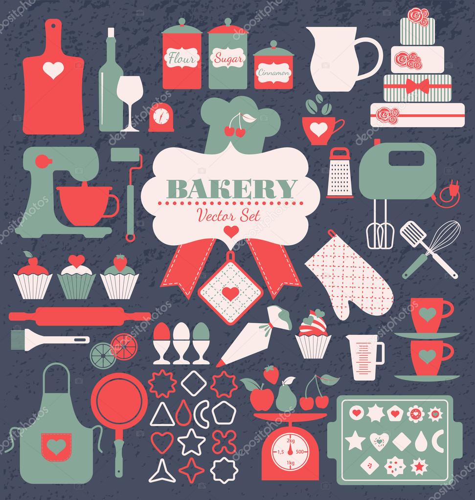 Bakery icons set