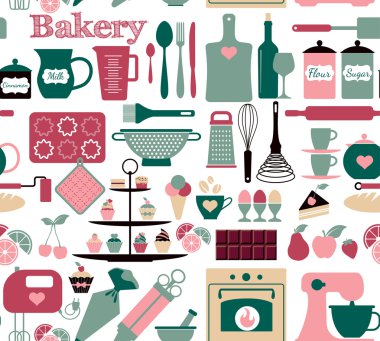 Bakery and sweets pattern clipart