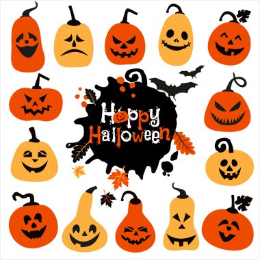 Halloween kabaklar simge kümesi.