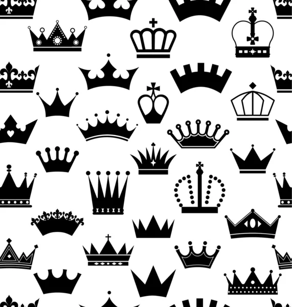 王冠のシームレスなパターン — ストックベクタ