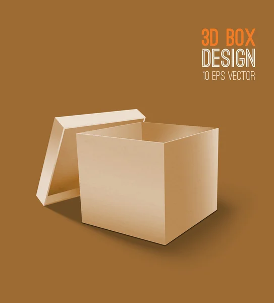 3D Cardboard box icon. — Stock Vector