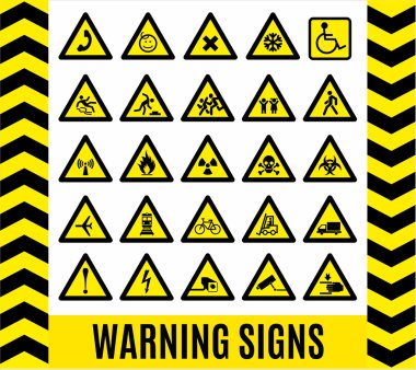 Warning signs set. clipart
