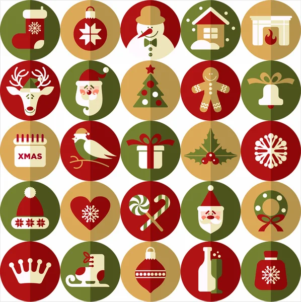 Kerstmis ontwerp pictogrammen instellen. — Stockvector