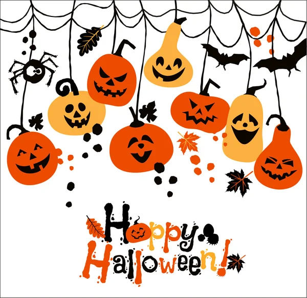 Halloween background of pumpkins. — Stock Vector