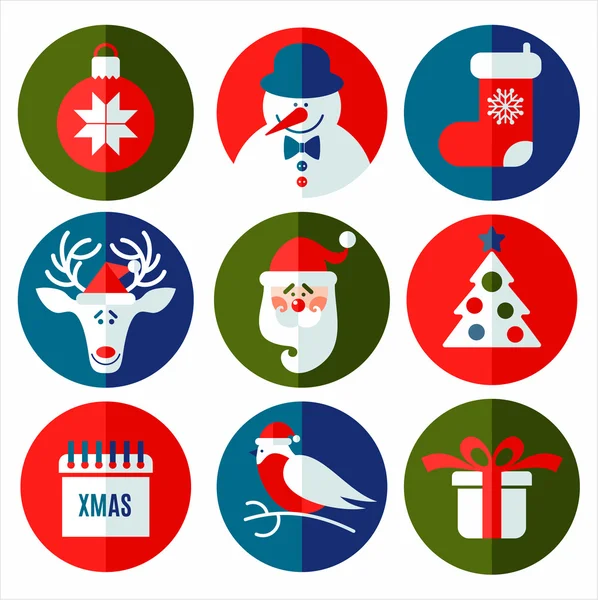 Kerstmis ontwerp pictogrammen instellen. — Stockvector