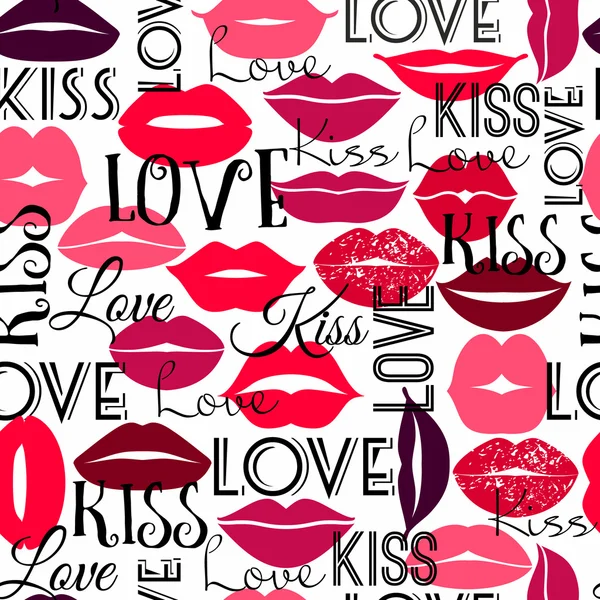 Pattern with lips — Stock Vector