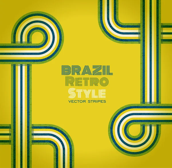 Retro stripes in Brazil color — Stock Vector