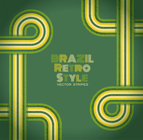 Retro stripes in Brazil color — Stock Vector