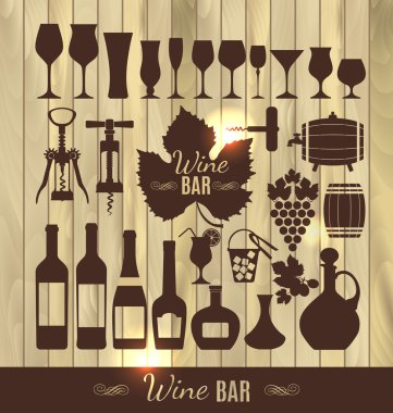şarap Icons set