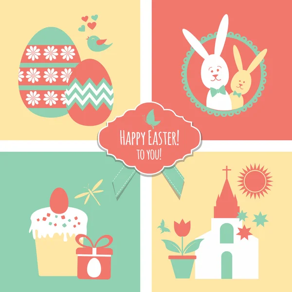 Tarjeta de Pascua colorida — Vector de stock