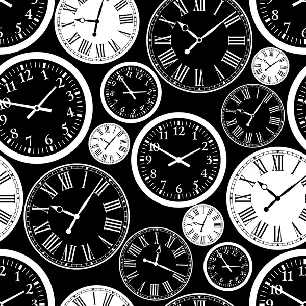 Clock seamless pattern — Stock Vector