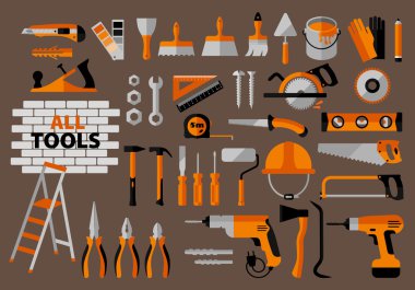 Binalar araçları Icons set.