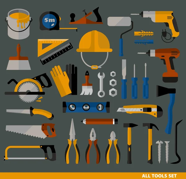 Bâtiments outils icônes ensemble . — Image vectorielle