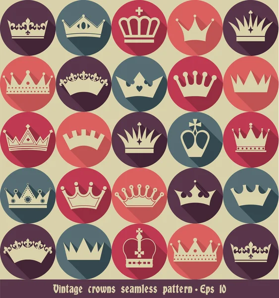 Crown seamless pattern — Stock Vector