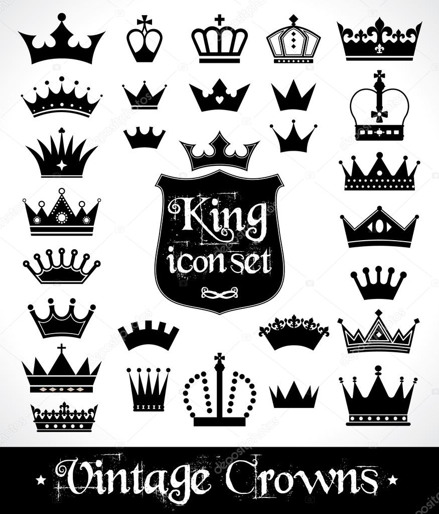 Crowns icons set