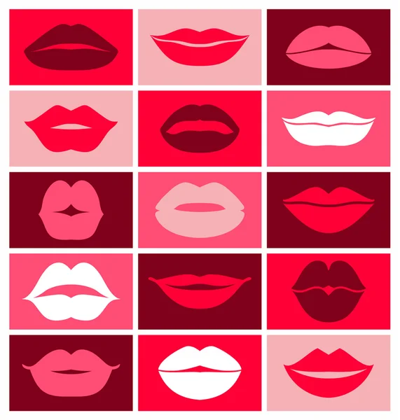 Diseño vectorial de los iconos de labios — Archivo Imágenes Vectoriales