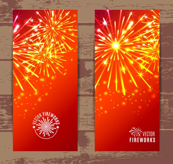 Banners set of Fireworks — Stock Vector