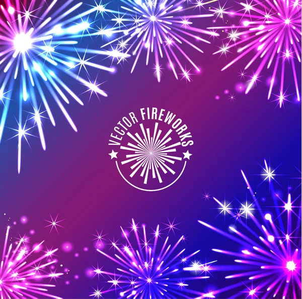 Illustration of bright Fireworks — Stock Vector