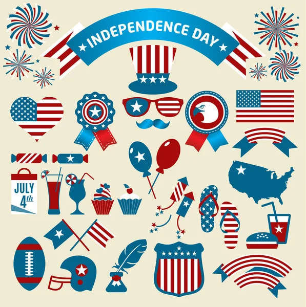 Set van kleur independence day — Stockvector