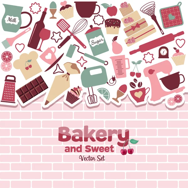 Bakery and sweets border — Stock Vector