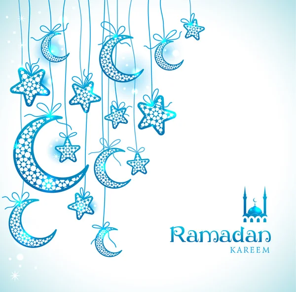 Tarjeta de felicitación de celebración Ramadán Kareem — Vector de stock