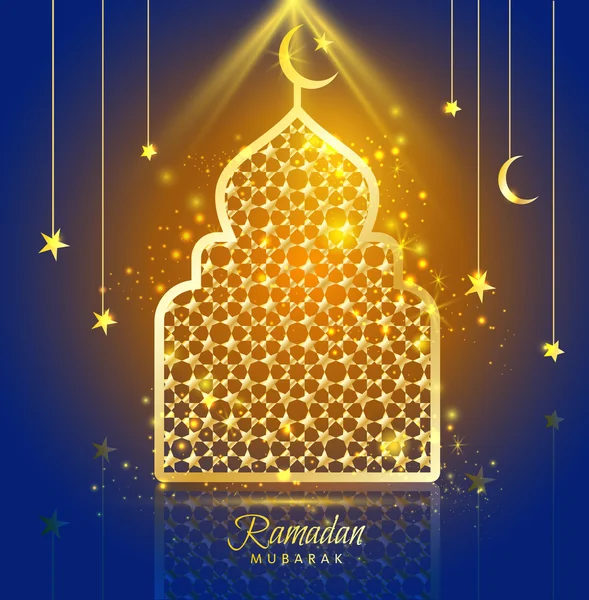 Cartão de saudação Ramadan Kareem design — Vetor de Stock