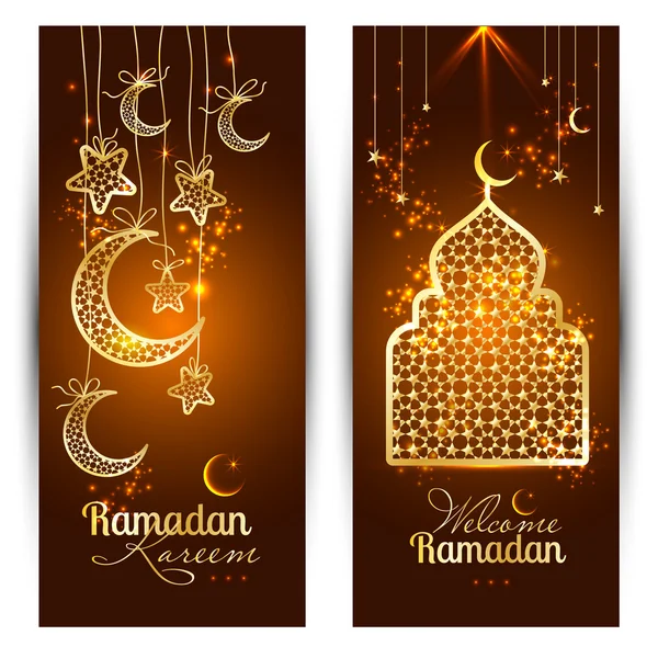 Arabic ramadan kareem banners — Stok Vektör