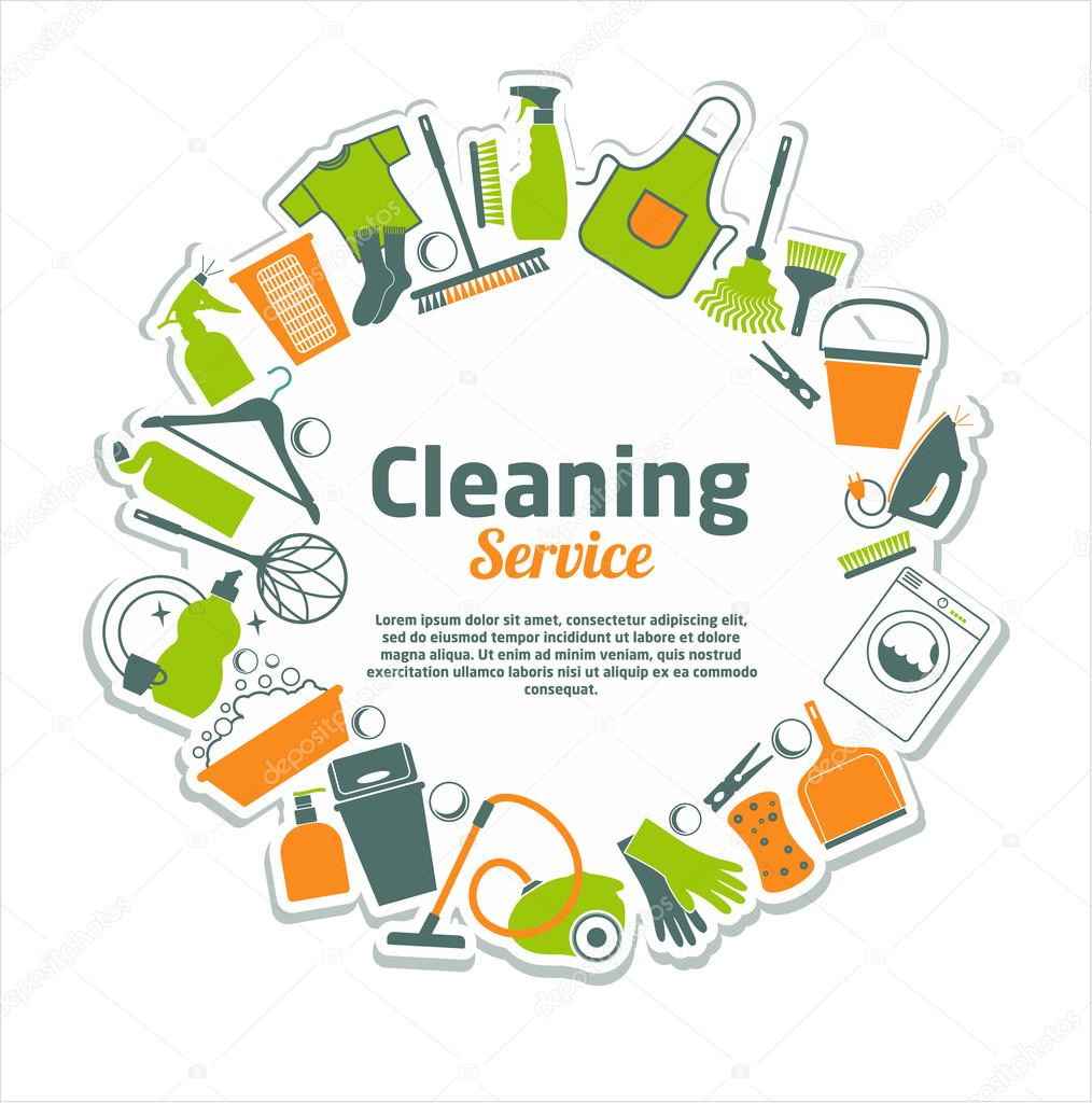 Cleaning icons set.
