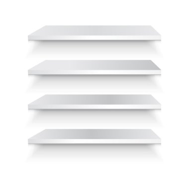 Boş beyaz raf vektör çizim
