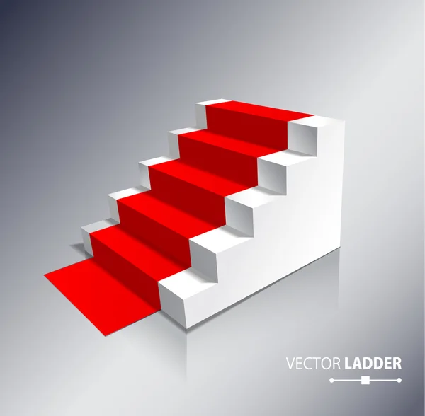 Escaleras con alfombra roja. — Vector de stock