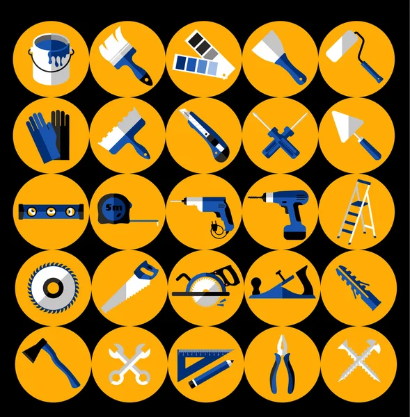 Buildings tools icons set. — Stock Vector