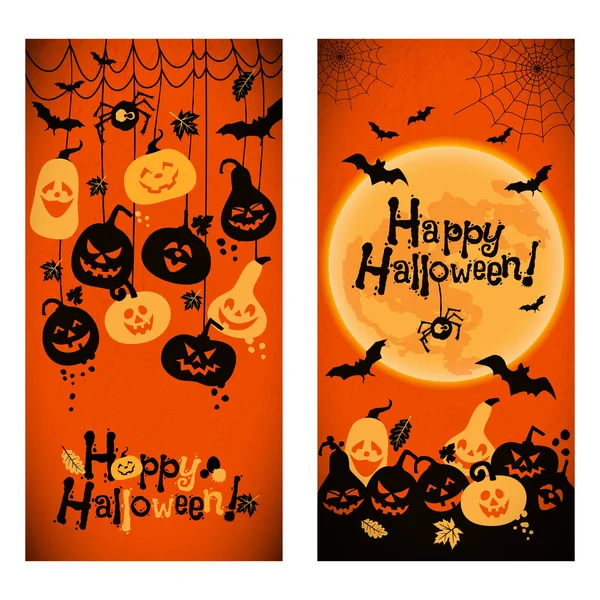 Fondos de Halloween de calabazas — Vector de stock