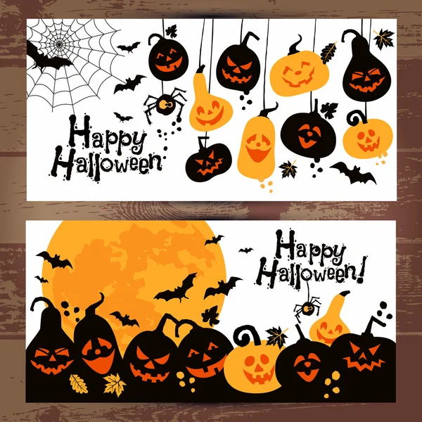 Banderas de fondo de Halloween — Vector de stock