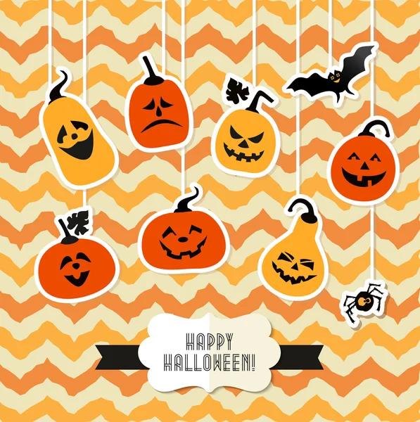 Fondo de Halloween de calabazas . — Vector de stock