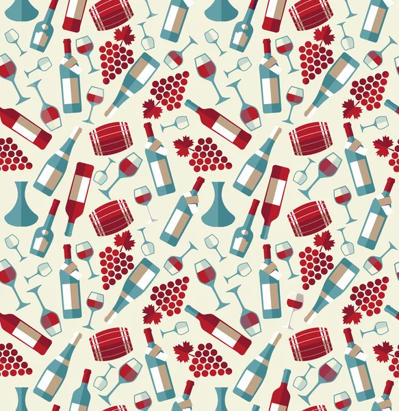 pattern with bottles and glasses.