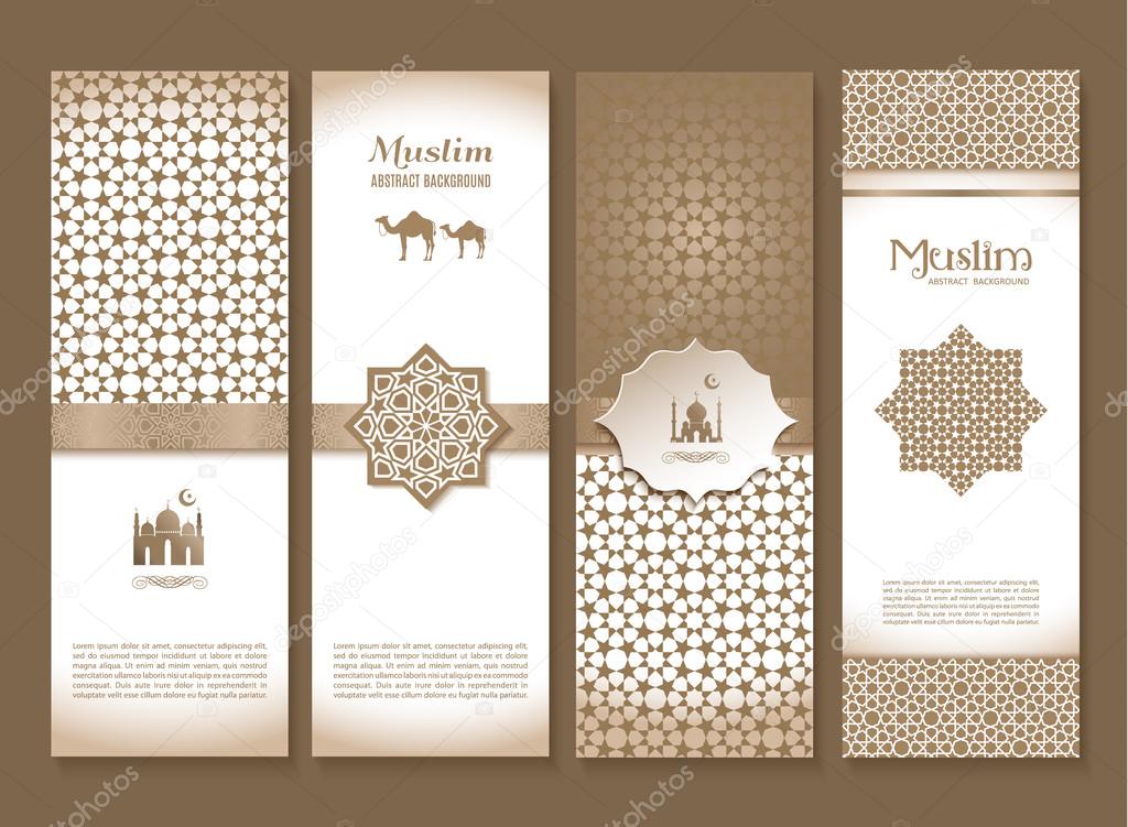 brown  banners set of arabian design