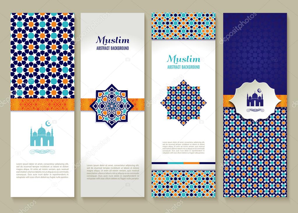 banners set of arabian design