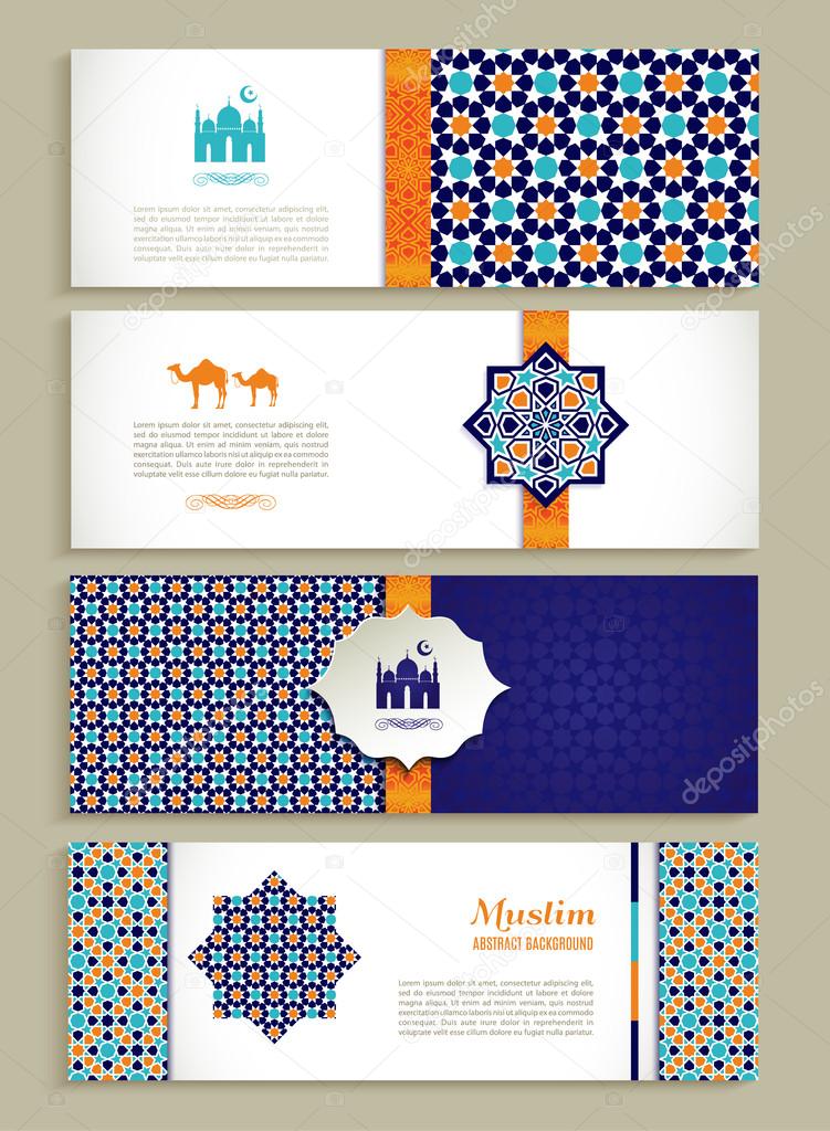 banners set of arabian design