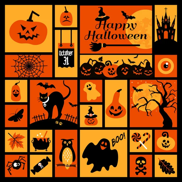 Ensemble d'icônes Halloween . — Image vectorielle