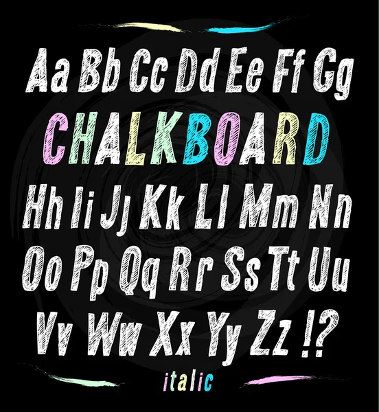 El çizmek kara tahta alfabe yazı tipi — Stok Vektör