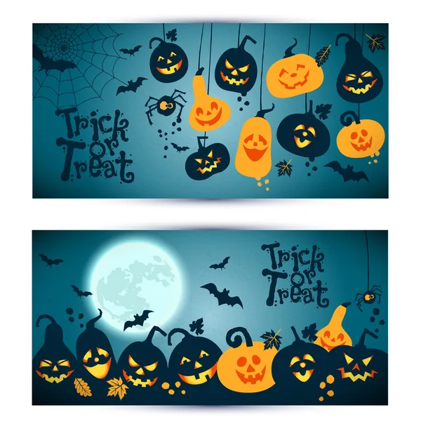 Fondos de Halloween con calabazas — Vector de stock