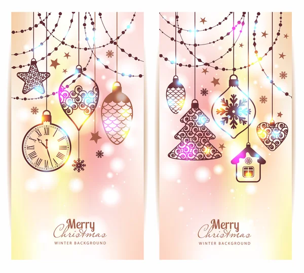 Christmas toys on soft background — Stock Vector