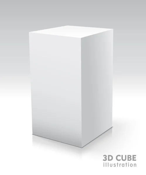 Cubo ícone branco — Vetor de Stock